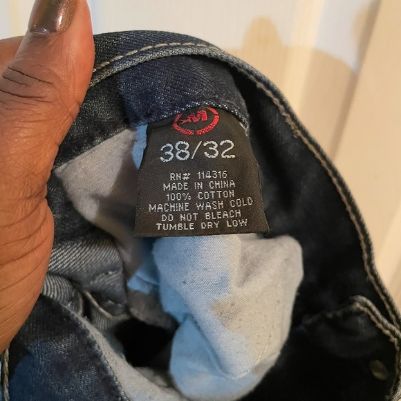 Men’s Mecca Dark Wash Denim Jeans Y2K Everyday Fashion Wear Sz. W38 X L32 - Picture 14 of 15